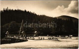 1927 Felsőzúgó-fürdő, Ruzsbachfürdő, Bad Ober Rauschenbach, Kúpele Vysné Ruzbachy; strand / spa. photo