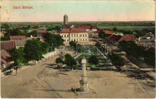 1906 Bács, Batsch, Bac; látkép, községháza. Topalits Imre kiadása / general view, town hall (EK)