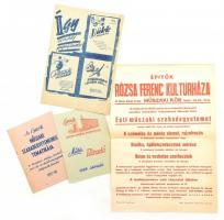 cca 1955 Építők klubja plakát és műsorfüzetek összesen négy darab