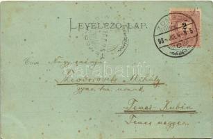 1898 (Vorläufer) Zombor, Sombor; utca, templom, Sztrilich Zsigmond üzlete, piac. Schön Adolf kiadása...