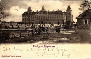 1901 Zombor, Sombor; Megyeháza, piac. Bruck Sándor kiadása / county hall, market (EK)