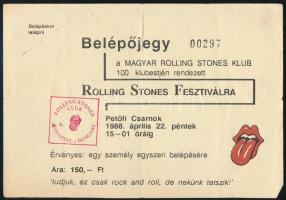 1988 magyar Rolling Stones Klub belépőjegy