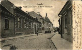 1905 Zombor, Sombor; Felső kereskedelmi és elemi népiskola. Kaufman B. kiadása / schools (EK)