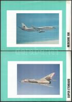 cca 1970 Négy darab különböző képes repülőgép prospektus