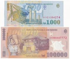 Románia 1999. 1000L + 2001. 100.000L T:III szép papír
Románia 1999. 1000 Lei + 2001. 100.000 Lei C:...