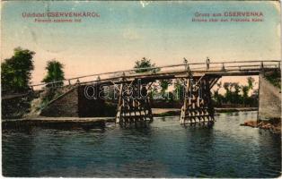 1911 Cservenka, Crvenka; Ferenc csatornai híd. W.L. Bp. 2346. Pleesz György kiadása / Brücke über den Franzens Kanal / canal, bridge (EK)