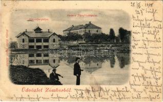1900 Zombor, Sombor; Korcsolyapálya, Ferenc József laktanya. Kollár József kiadása / skating rink, K.u.K. military barracks (EK)