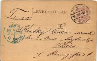 1898 (Vorläufer) Zombor, Sombor; Megyeháza. Adolf Schön kiadása / county hall (fa)