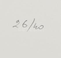 Hetey Katalin (1924-2010): Geometrikus kompozíció. Szitanyomat, papír. Jelzett. Számozott (28/40). L...