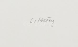 Hetey Katalin (1924-2010): Geometrikus kompozíció. Szitanyomat, papír. Jelzett. Számozott (28/40). L...