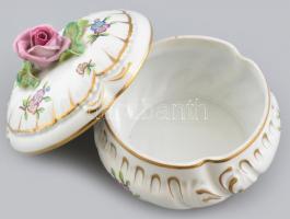 Herendi Eton mintás bonbonier, apró lepattanás a rózsán, kézzel festett, jelzett, m:10 cm, d:12 cm