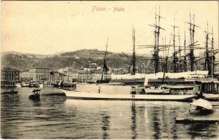 Fiume, Rijeka; Hafen / kikötő, gőzhajó / port, steamship (EK)