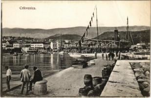 Crikvenica, Cirkvenica; kikötő, gőzhajó / port, steamship (fa)