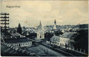 1907 Magyaróvár, Mosonmagyaróvár; látkép, templom. Pingitzer Ignác kiadása (EK)