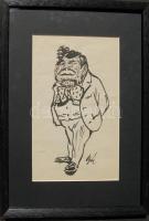 Bér Dezső (1874-1925): Öregúr; tus-papír, szignált keretben 30x40 cm