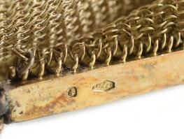 Aranyozott ezüst (Ag) színházi táska. Jelzett, néhány szem szakadt, 164 g