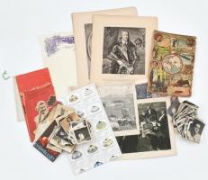 1900-1940 vegyes papírrégiség, fotók, litográfiák stb.