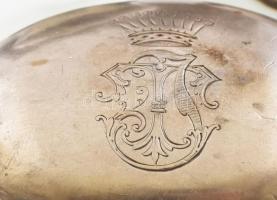 Ezüst (Ag) antik pipere készlet kupakok, Sigray család koronás monogramjaival, koruknak megfelelő ál...