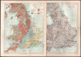 cca 1890-1900 össz. 40 db különféle témájú térkép a Pallas Nagy Lexikonából és többségében a Meyer&#...