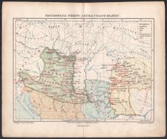 cca 1890-1900 össz. 40 db különféle témájú térkép a Pallas Nagy Lexikonából és többségében a Meyer&#...