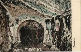 1914 Marosújvár, Uioara, Ocna Mures; Bánya torkolat, belső / mine interior