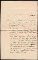 1901 Telepy Károly (1828-1906) tájképfestő autográf levele Kézdi-Kovács Lászlónak (1864-1942), "Igen tisztelt László barátom" megszólítással. Két beírt oldal