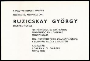 Ruzicskay György festőművész gyűjteményes kiállítása 1976. november-december. ALÁÍRT! Meghívóval. 19...