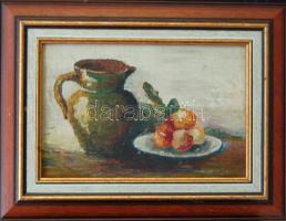 BAsch jelzéssel: Gyümölcs-csendélet; olaj-karton, szignált; keretben 42x32 cm