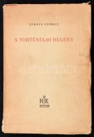 Lukács György: A történelmi regény. Bp., 1946., Hungária, 305+1 p. Kiadói papírkötés, szakadozott borítószélekkel, sérült, szétvált kötéssel, kijáró lapokkal.