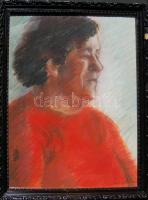 Rózsa Klára: Nagymama, pasztell-papír, szignált; keretben