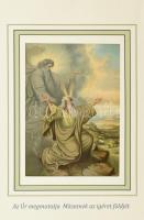 Az Úr megmutatja Mózesnek az ígéret földjét. Litográfia, papír. 1900 körül. 28x20cm