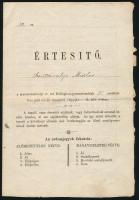 1893 Marosvásárhely, iskolai értesítő Szentkirályi Miklós, a Marosvásárhelyi Ev. Ref. Kollégium gimnáziumi tanulója részére, 4 p.