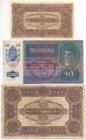 1915. 10K piros "DEUTSCHÖSTERREICH" felülbélyegzéssel + 1920. 100K + 1923. 100K T:II-III-