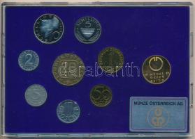 Ausztria 1989. 2gr-20Sch (8xklf) forgalmi sor + Bécsi Verde zseton, eredeti tokban T:PP 
Austria 19...