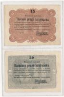 1849. 15kr + 30kr Kossuth bankó lezárt fólia tokban T:III Adamo G102, G103