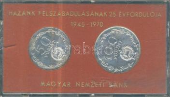 1970. 50Ft Ag + 100Ft Ag "Felszabadulás" pár T:BU Eredeti sérült plasztiktokban, érmék épek!
