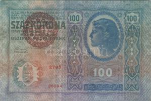 1912. 100K piros "Magyarország" körbélyegzővel T:I