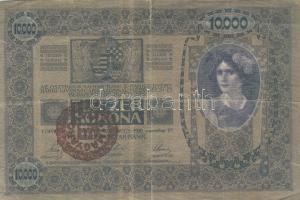 1918. 10.000K piros "Magyarország" körbélyegzővel T:IV