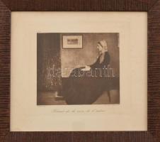 cca. 1880 Hel. Braun Clément: Whistler anyja. Heliogravűr, papír, üvegezett fakeretben, 10x11cm
