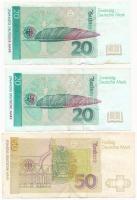 Németország 1993. 20M (2x) + 1996. 50M T:III folt
Germany 1993. 20 Mark (2x) + 1996. 50 Mark C:F sp...