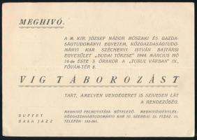 1944 Széchenyi István Bajtársi Egyesület Budai Törzs meghívója