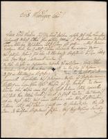 1784 Kézzel írt német nyelvű levél