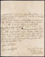 1784 Kézzel írt német nyelvű levél