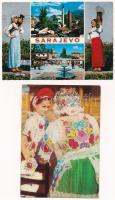 34 db MODERN népviseletes képeslap / 34 modern folklore postcards