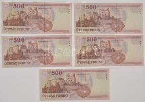 2011. 500Ft "EA, EB, EC" (5x) T:I-III szép papír
Adamo F54J-F54J2
