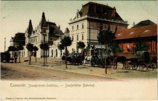 Temesvár, Timisoara; Józsefvárosi indóház, vasútállomás. Polatsek kiadása / railway station