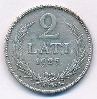 Lettország 1925. 2L Ag T:2  Latvia 1925. 2 Lati Ag C:XF Krause KM#8