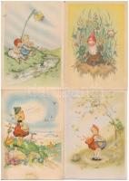 6 db RÉGI gyerek motívum képeslap R.A.A. szignóval / 6 pre-1945 children motive postcards