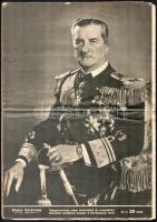 1942 Képes Vasárnap 25. száma, 1942. jún. 16., a címlapon Horthy Miklós kormányzó köszöntése születésnapja alkalmából, gazdag fekete-fehér képanyaggal, hajtva