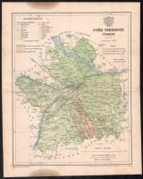 cca 1900 4 db Pallas vármegye térkép: Győr, Hajdú. Háromszék, Gömör 24x30 cm